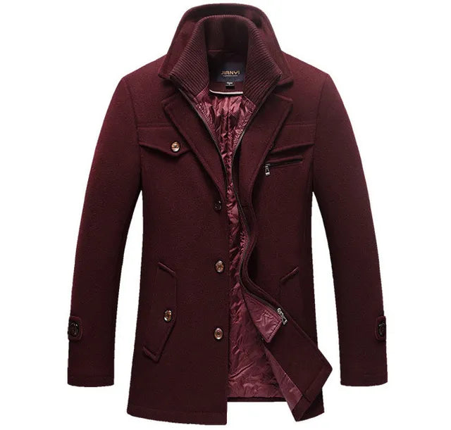 Winter Wool Coat Slim Fit Jackets Men Casual Outerwear - Free Shipping - Aurelia Clothing