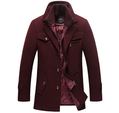 Winter Wool Coat Slim Fit Jackets Men Casual Outerwear - Free Shipping - Aurelia Clothing