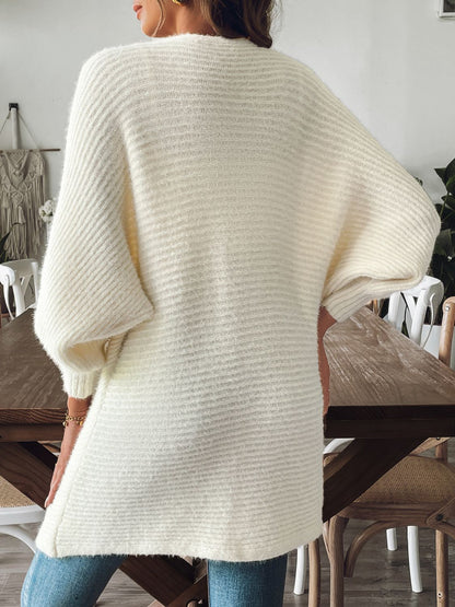 Open Front Long Sleeve Cardigan - Aurelia Clothing