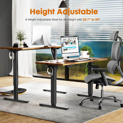 Electric Height Adjustable Standing Desk,Sit to Stand Ergonomic Computer Desk,Brown,40'' x 24" - Free Shipping - Aurelia Clothing