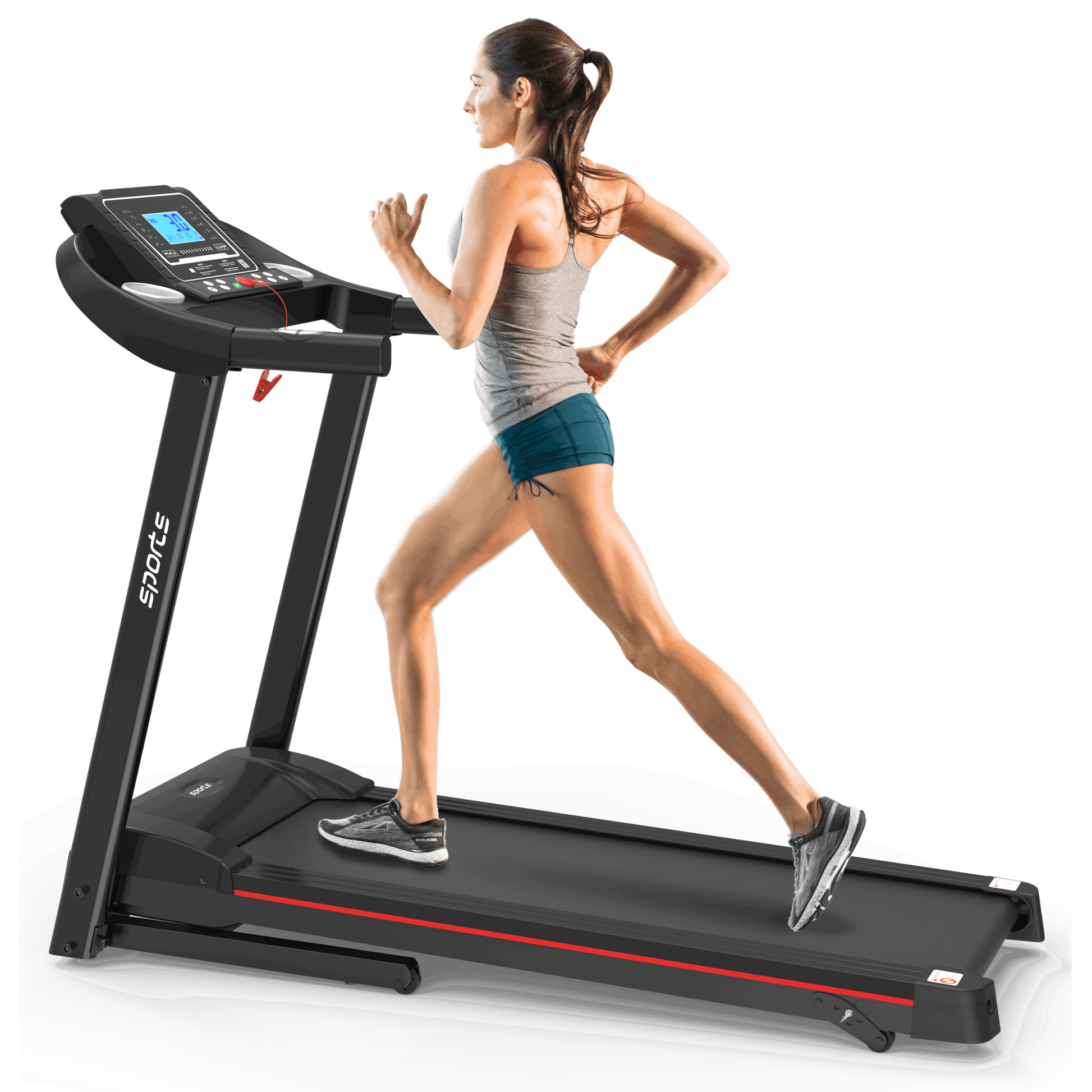 Fitshow App Home Foldable Treadmill with Incline, Folding Treadmill for Home Workout, Electric Walking Running Treadmill Machine 5" LCD Screen 250 LB Capacity Bluetooth Music - Free Shipping - Aurelia Clothing