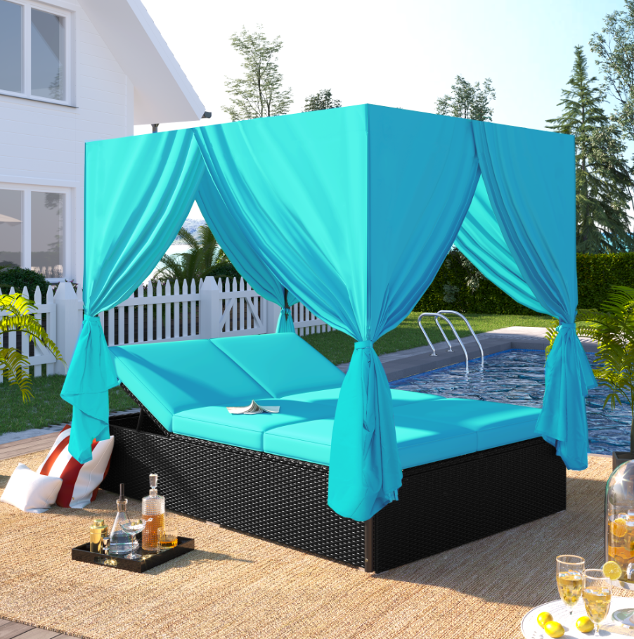 Outdoor Double Chaise Lounge Daybed-Free Shipping
