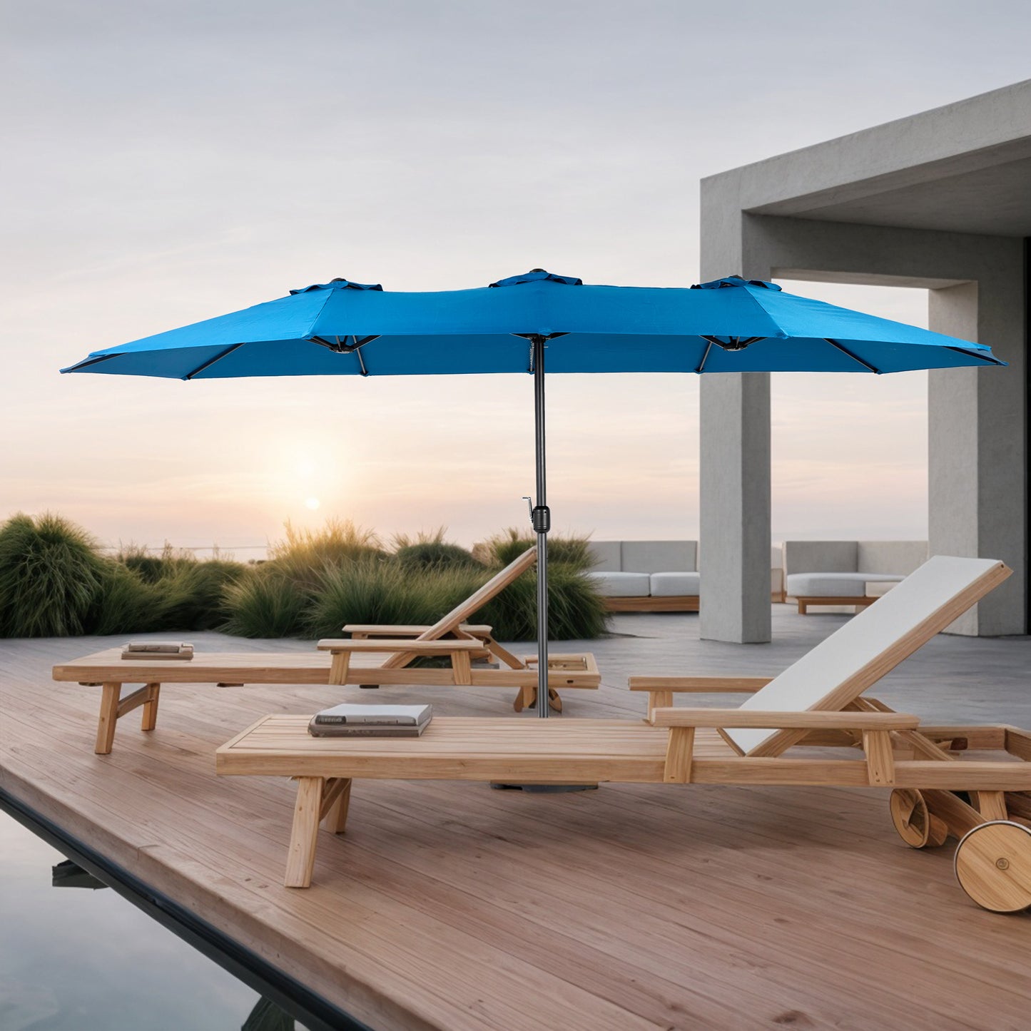 14.8 Ft Double Sided Outdoor Umbrella-Free Shipping