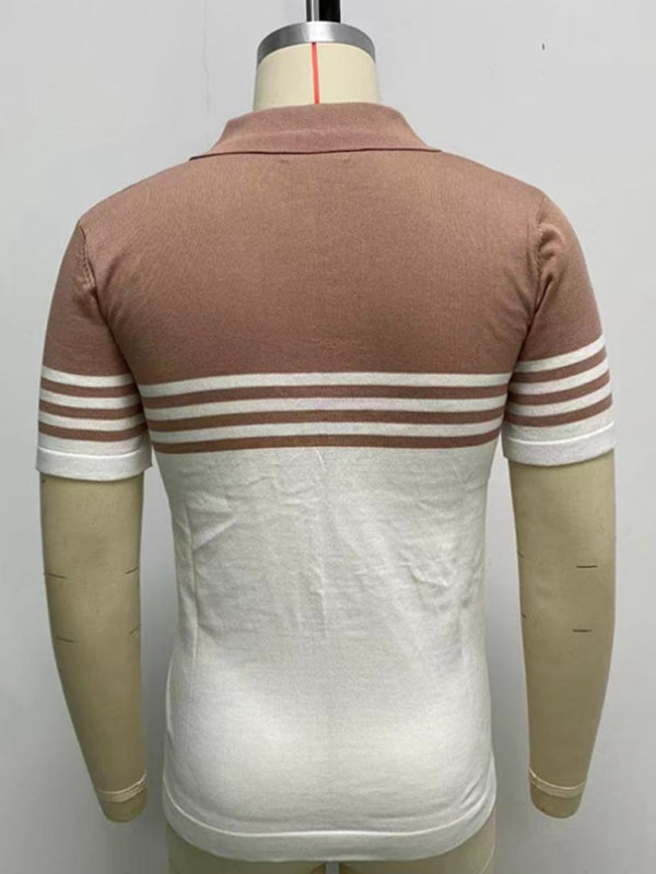 color-blocking business Polo shirt - Free Shipping - Aurelia Clothing