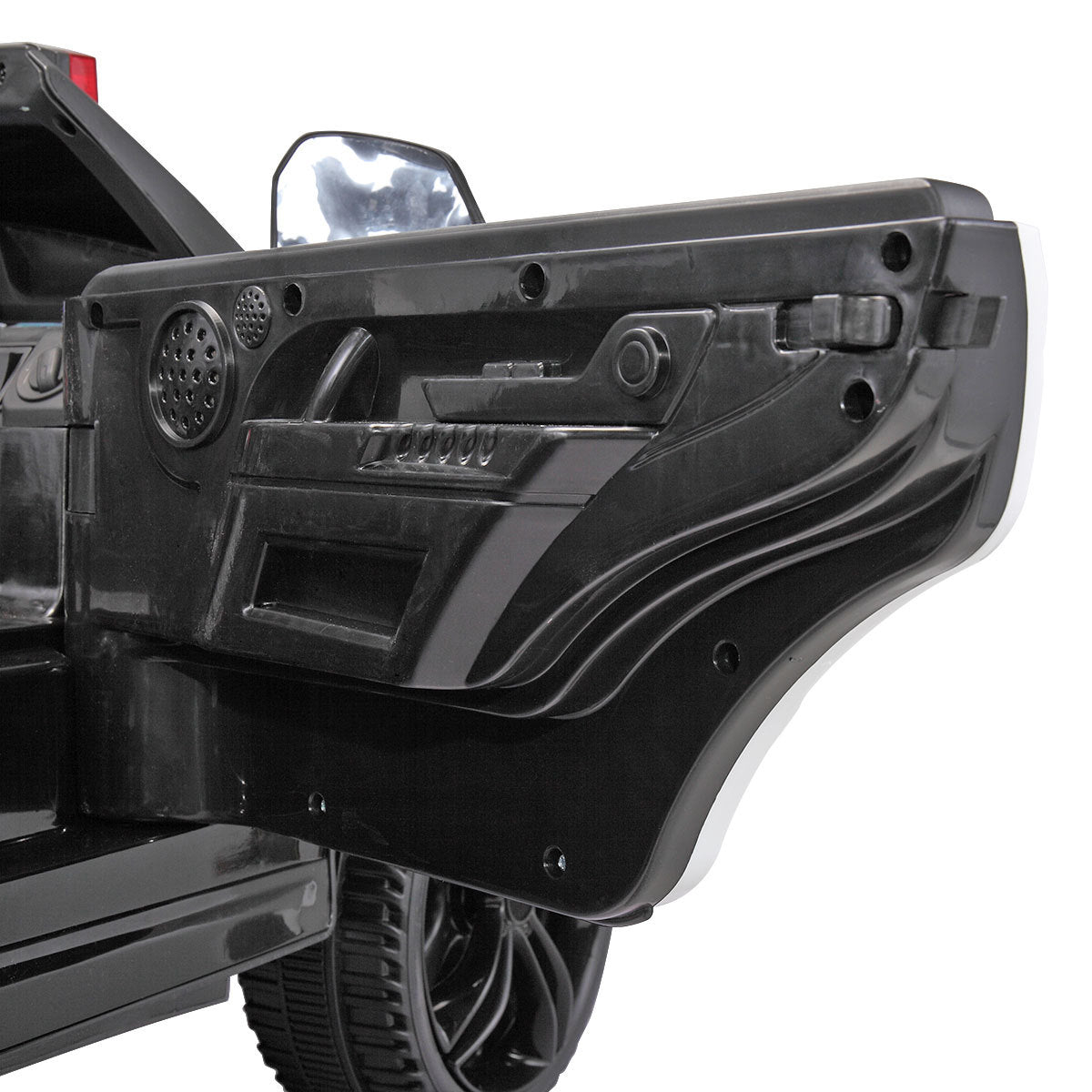 12V Kid Ride on Police Car with Parental Remote Control, Battery Powered Electric Truck with Siren, Flashing Lights,Music, Spring Suspension, Black - Free Shipping - Aurelia Clothing