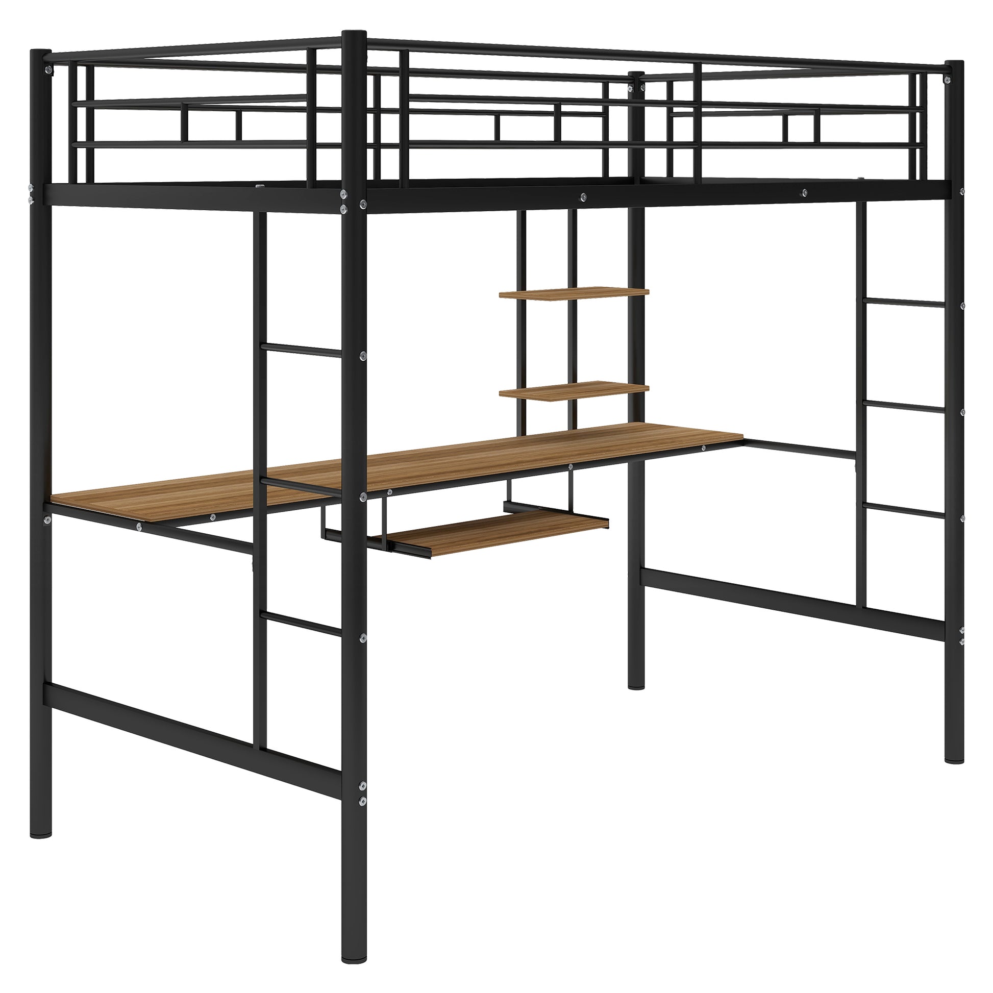 Loft Bed with Desk and Shelf , Space Saving Design,Twin(OLD SKU:MF193081AAB) - Free Shipping - Aurelia Clothing
