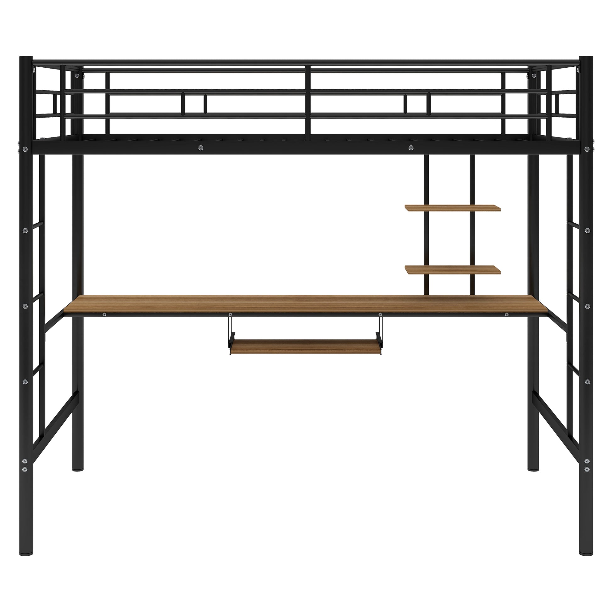 Loft Bed with Desk and Shelf , Space Saving Design,Twin(OLD SKU:MF193081AAB) - Free Shipping - Aurelia Clothing