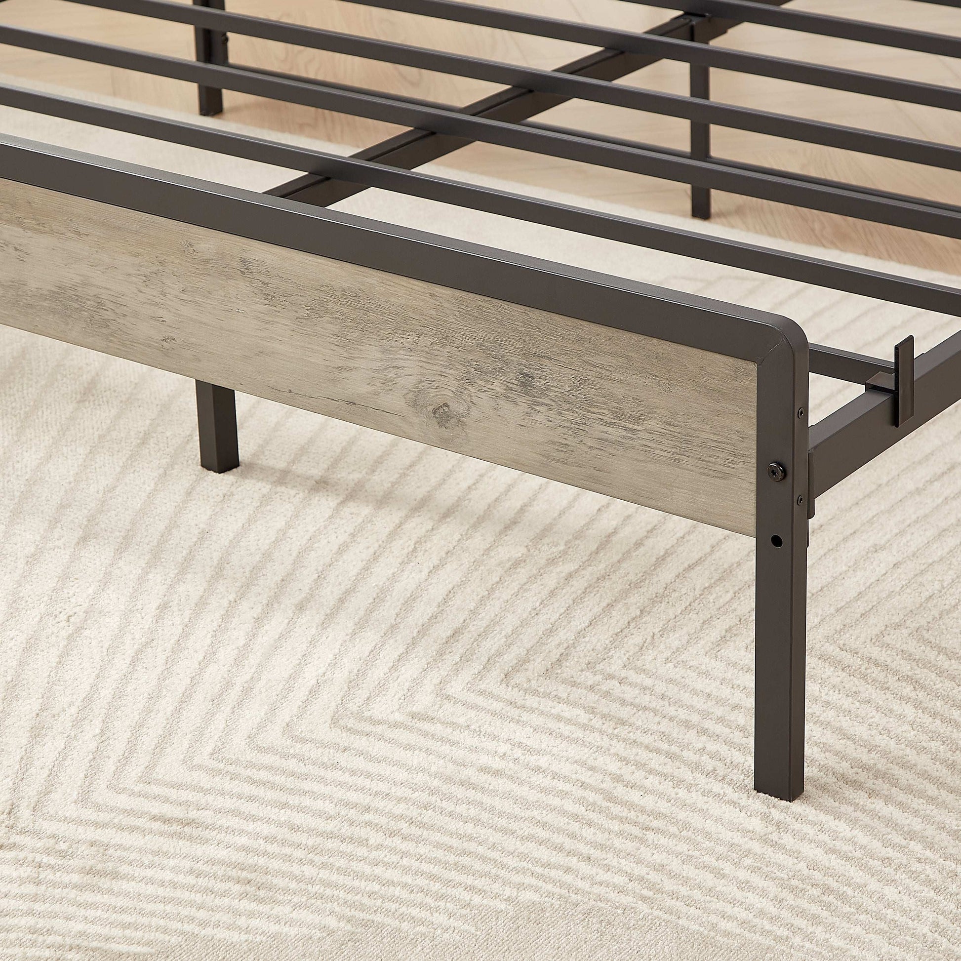 Bed frame with charging station Queen size,Grey, 87.8'' L x 61.8'' W x 39.2'' H. - Free Shipping - Aurelia Clothing