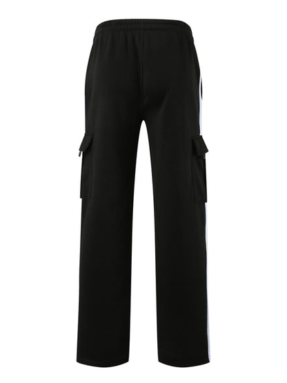 Men's autumn and winter velvet loose multi-pocket lanyard overalls - Free Shipping