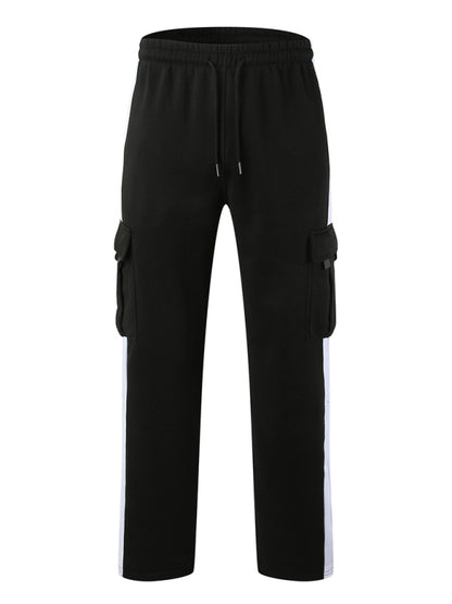 Men's autumn and winter velvet loose multi-pocket lanyard overalls - Free Shipping