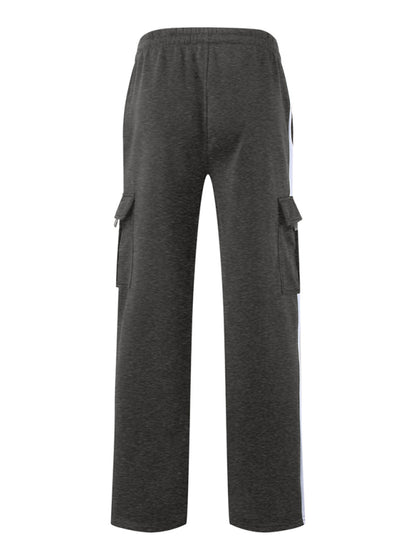 Men's autumn and winter velvet loose multi-pocket lanyard overalls - Free Shipping