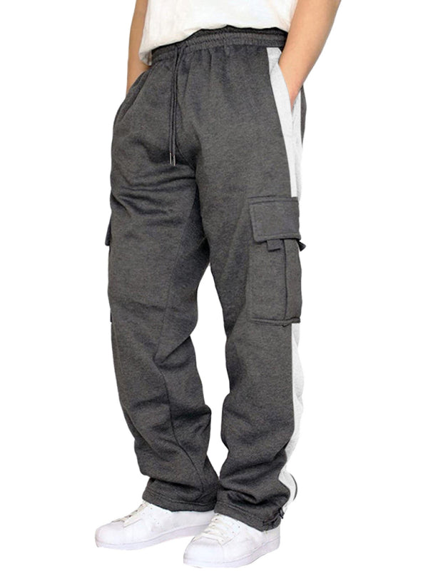 Men's autumn and winter velvet loose multi-pocket lanyard overalls - Free Shipping