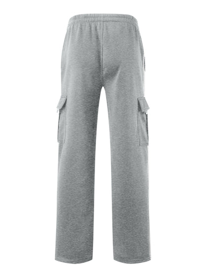 Men's autumn and winter velvet loose multi-pocket lanyard overalls - Free Shipping