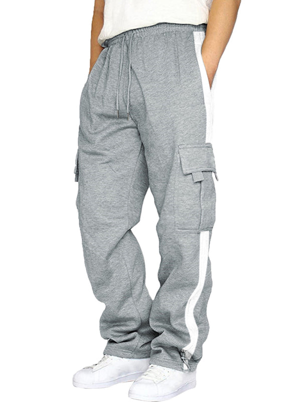 Men's autumn and winter velvet loose multi-pocket lanyard overalls - Free Shipping