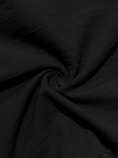 Men's black breathable linen loose casual trousers - Free Shipping