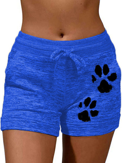 Women's printed bottoming quick-drying shorts yoga pants casual sports waist elastic shorts - Free Shipping - Aurelia Clothing