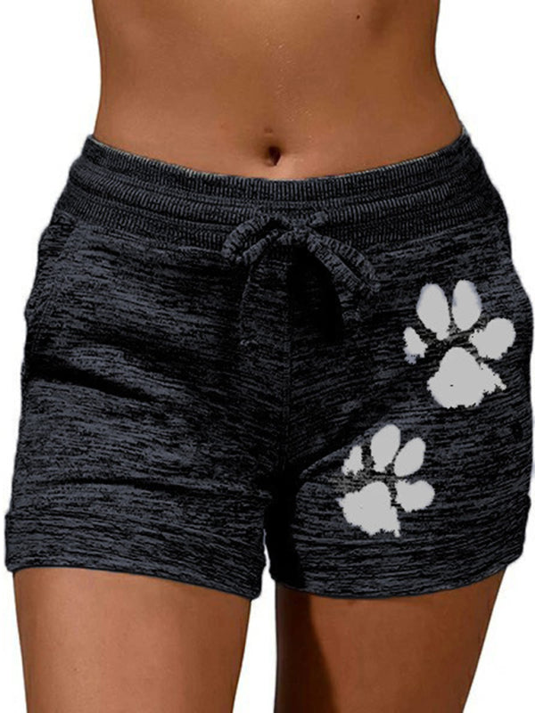 Women's printed bottoming quick-drying shorts yoga pants casual sports waist elastic shorts - Free Shipping - Aurelia Clothing