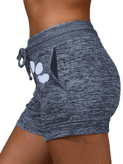 Women's printed bottoming quick-drying shorts yoga pants casual sports waist elastic shorts - Free Shipping - Aurelia Clothing