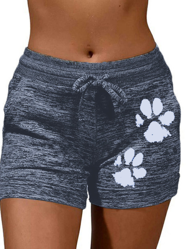 Women's printed bottoming quick-drying shorts yoga pants casual sports waist elastic shorts - Free Shipping - Aurelia Clothing