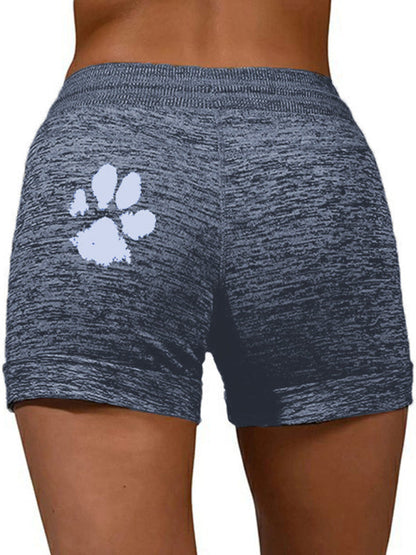 Women's printed bottoming quick-drying shorts yoga pants casual sports waist elastic shorts - Free Shipping - Aurelia Clothing