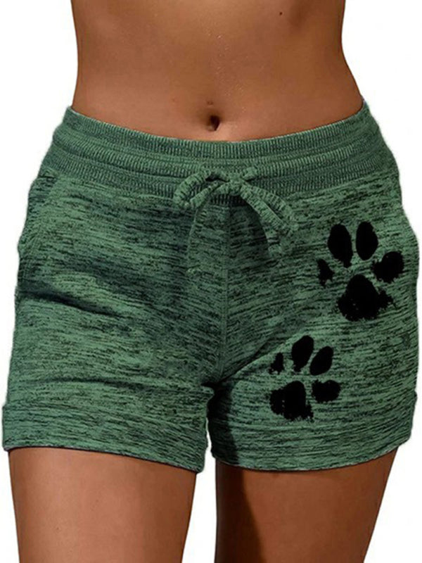 Women's printed bottoming quick-drying shorts yoga pants casual sports waist elastic shorts - Free Shipping - Aurelia Clothing