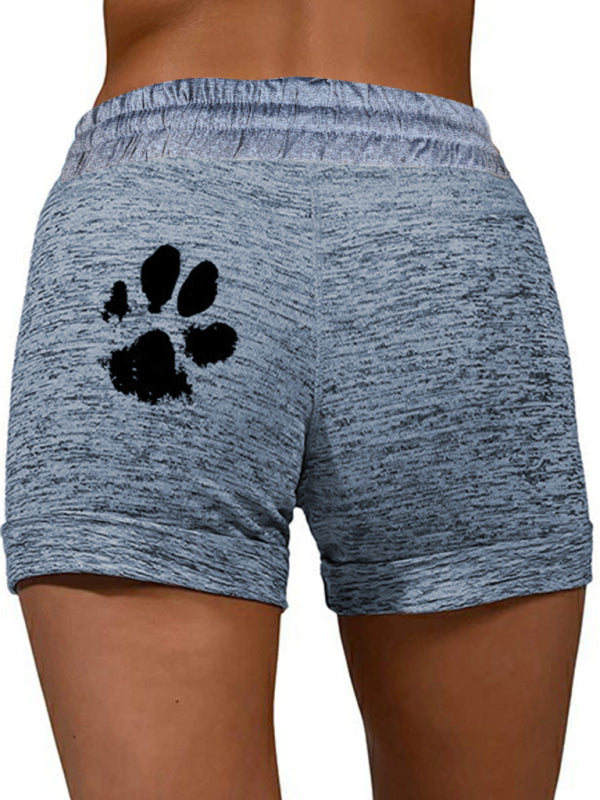 Women's printed bottoming quick-drying shorts yoga pants casual sports waist elastic shorts - Free Shipping - Aurelia Clothing
