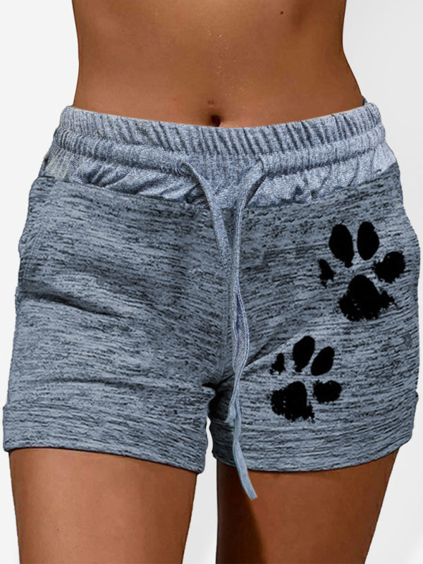 Women's printed bottoming quick-drying shorts yoga pants casual sports waist elastic shorts - Free Shipping - Aurelia Clothing