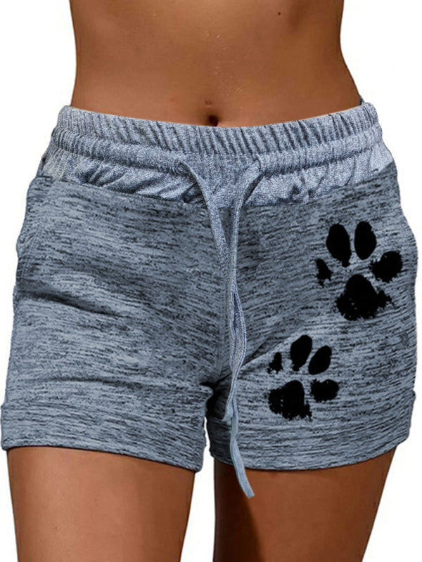 Women's printed bottoming quick-drying shorts yoga pants casual sports waist elastic shorts - Free Shipping - Aurelia Clothing