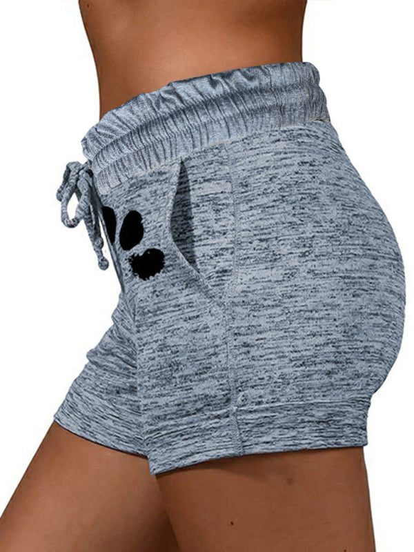 Women's printed bottoming quick-drying shorts yoga pants casual sports waist elastic shorts - Free Shipping - Aurelia Clothing