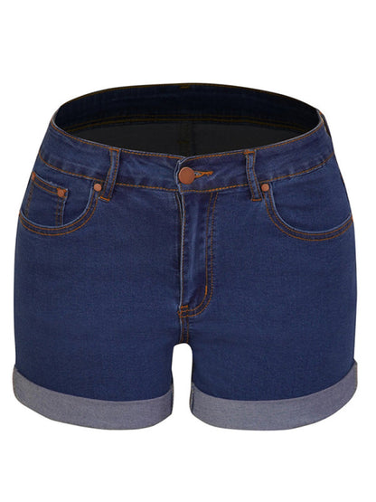 Stylish simple high elastic women's denim shorts - Free Shipping - Aurelia Clothing