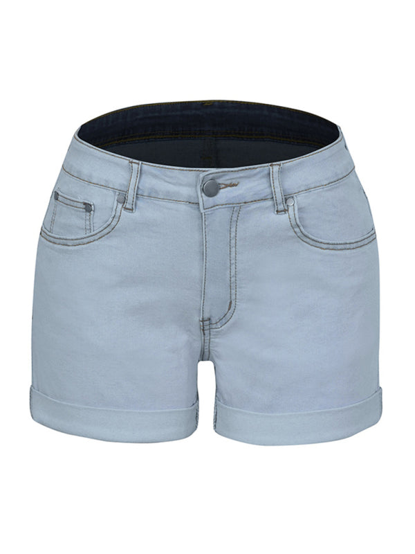 Stylish simple high elastic women's denim shorts - Free Shipping - Aurelia Clothing