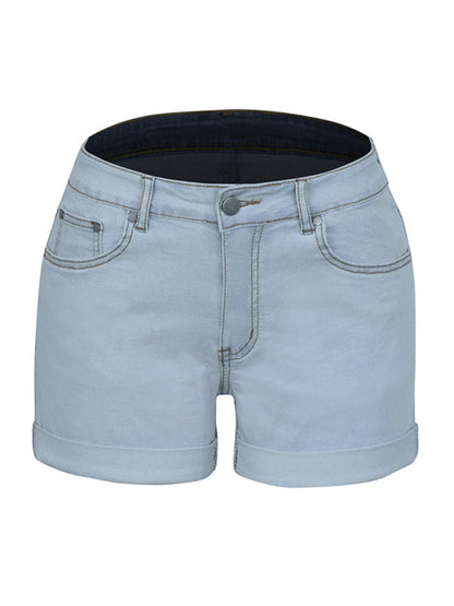 Stylish simple high elastic women's denim shorts - Free Shipping - Aurelia Clothing
