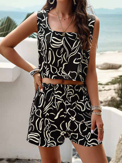 New women's fashion casual printed vest suit - Free Shipping - Aurelia Clothing