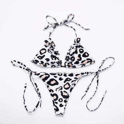 leopard print ruffled swimsuit-Free Shipping - Aurelia Clothing