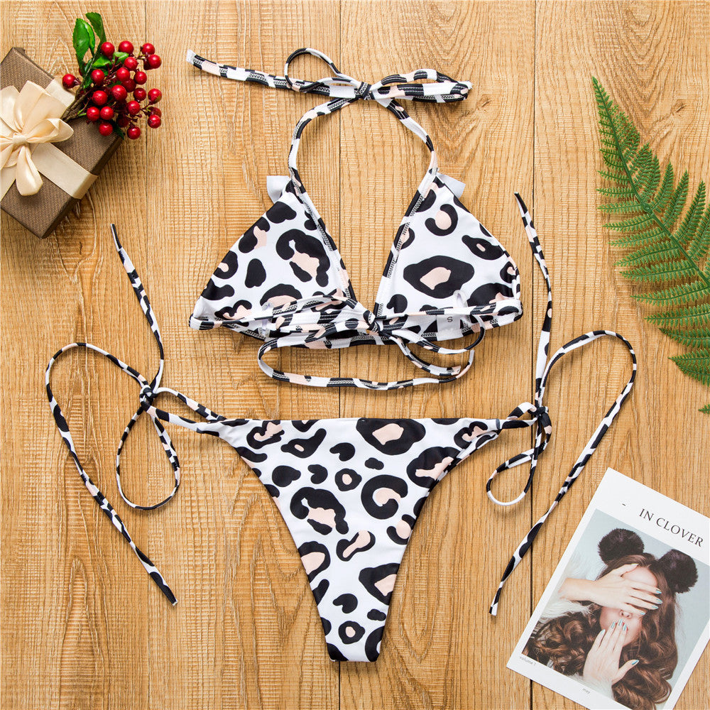leopard print ruffled swimsuit-Free Shipping - Aurelia Clothing
